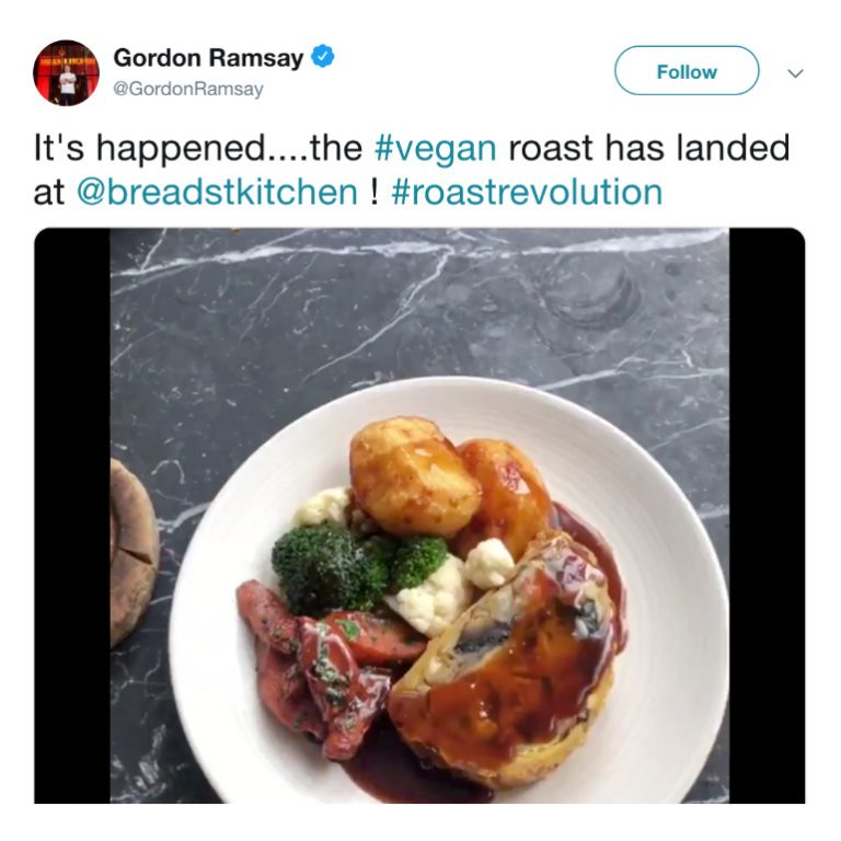 Vegan roast debuts at Gordon Ramsay’s London restaurant - Living Vegan
